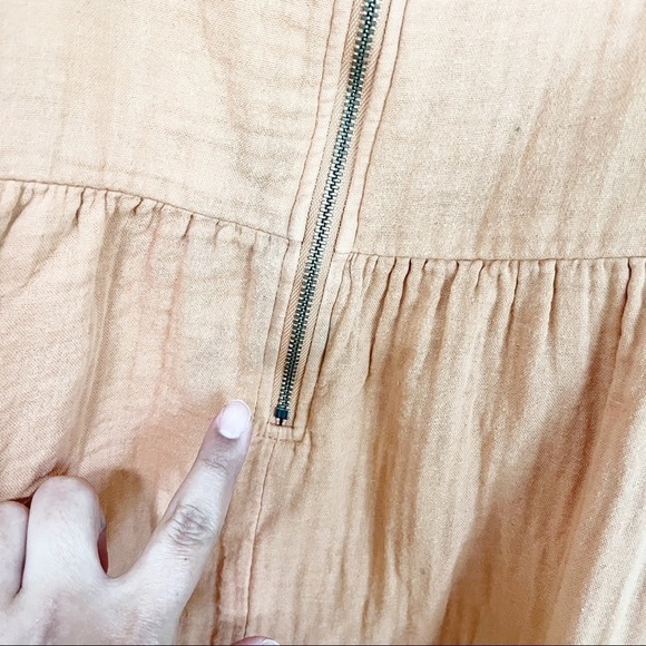 Louna Rust Tiered Puff Sleeve Smocked Mini Dress Size Small - Picture 11 of 12